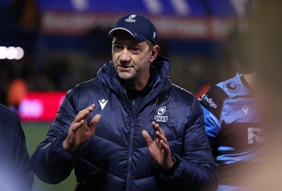 261225 - Cardiff Rugby v Dragons RFC, United Rugby Championship - Cardiff Rugby head coach Corniel van Zyl at the end of the match