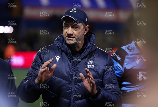261225 - Cardiff Rugby v Dragons RFC, United Rugby Championship - Cardiff Rugby head coach Corniel van Zyl at the end of the match