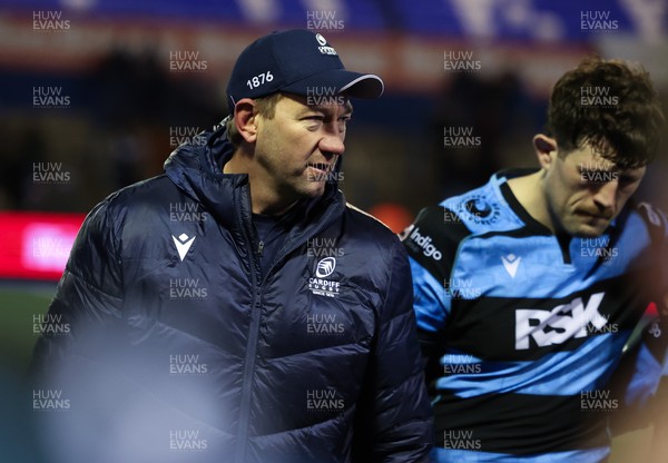 261225 - Cardiff Rugby v Dragons RFC, United Rugby Championship - Cardiff Rugby head coach Corniel van Zyl at the end of the match