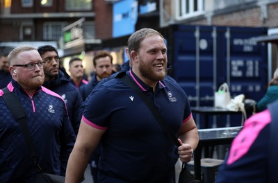 301124 - Cardiff Rugby v Dragons RFC - United Rugby Championship - Corey Domachowski of Cardiff arrives at the ground