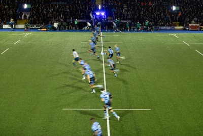 301124 - Cardiff Rugby v Dragons RFC - United Rugby Championship - Ben Thomas of Cardiff kicks off