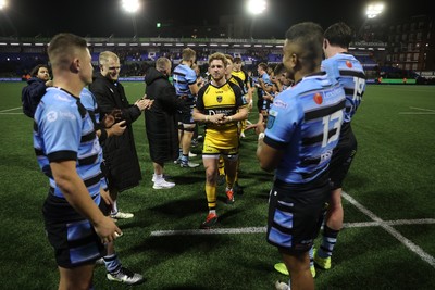 301124 - Cardiff Rugby v Dragons RFC - United Rugby Championship - Dejected Angus O�Brien of Dragons at full time