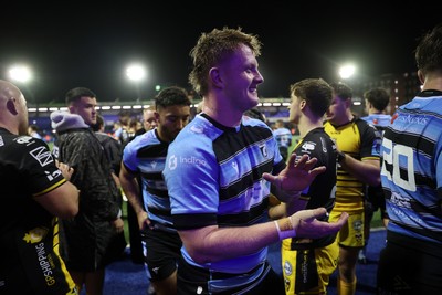 301124 - Cardiff Rugby v Dragons RFC - United Rugby Championship - Evan Lloyd of Cardiff at full time