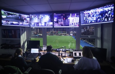 301124 - Cardiff Rugby v Dragons RFC - United Rugby Championship - Stadium Control room during the match