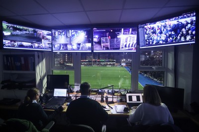 301124 - Cardiff Rugby v Dragons RFC - United Rugby Championship - Stadium Control room during the match