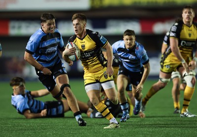 301124 Cardiff Rugby v Dragons RFC, United Rugby Championship - Morgan Lloyd of Dragons breaks away