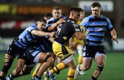 301124 Cardiff Rugby v Dragons RFC, United Rugby Championship - Morgan Lloyd of Dragons breaks away