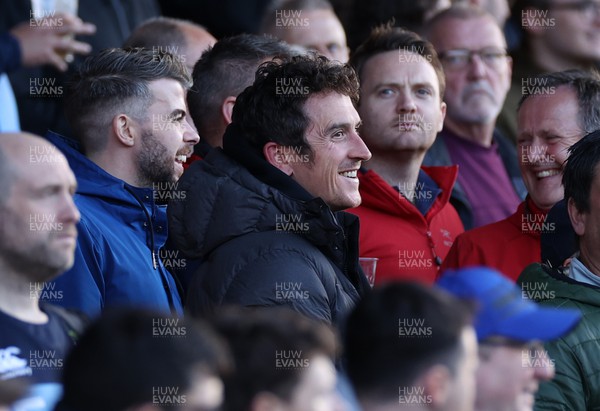 301022 - Cardiff Rugby v Edinburgh - BKT United Rugby Championship - Geraint Thomas watches the game from the terraces