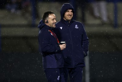 210325 - Cardiff Rugby v Emirates Lions - United Rugby Championship - Cardiff Rugby Head Coach Matt Sherratt and Forwards Coach Gethin Jenkins