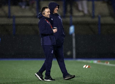 210325 - Cardiff Rugby v Emirates Lions - United Rugby Championship - Cardiff Rugby Head Coach Matt Sherratt and Forwards Coach Gethin Jenkins