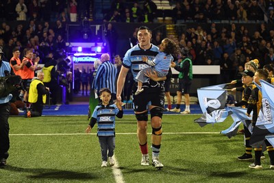 210325 - Cardiff Rugby v Emirates Lions - United Rugby Championship - Seb Davies of Cardiff runs out for husband 150th appearance