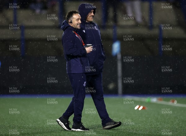 210325 - Cardiff Rugby v Emirates Lions - United Rugby Championship - Cardiff Rugby Head Coach Matt Sherratt and Forwards Coach Gethin Jenkins