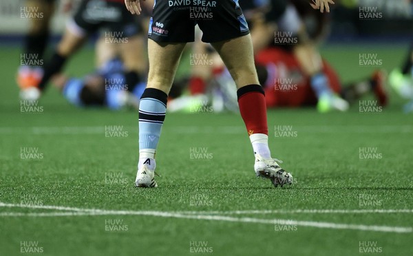 210325 - Cardiff Rugby v Emirates Lions - United Rugby Championship - Cardiff wear odd socks