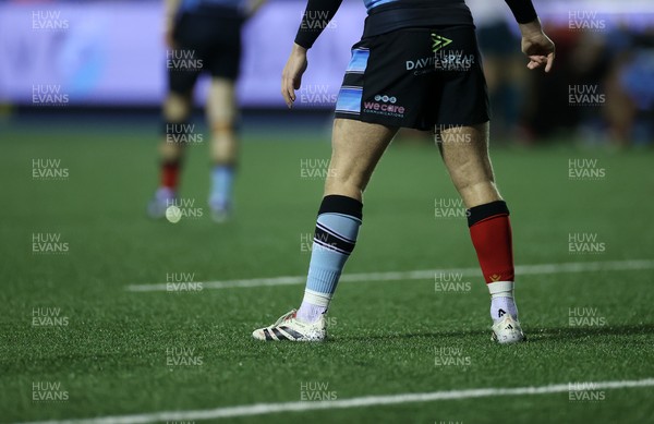 210325 - Cardiff Rugby v Emirates Lions - United Rugby Championship - Cardiff wear odd socks