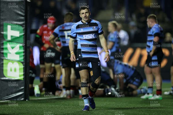 210325 - Cardiff Rugby v Emirates Lions - United Rugby Championship - Dejected Harri Millard of Cardiff 