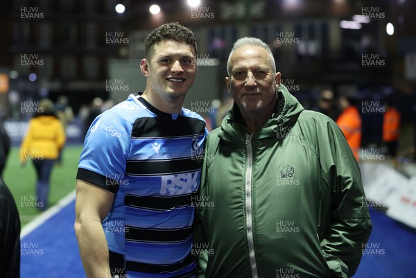 210325 - Cardiff Rugby v Emirates Lions - United Rugby Championship - James Botham of Cardiff with his grandfather Ian Botham