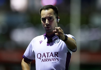 270925 - Cardiff Rugby v Emirates Lions - United Rugby Championship - Referee Filippo Russo 