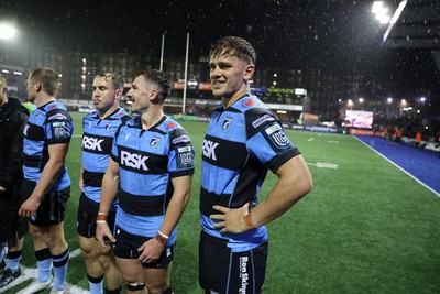 270925 - Cardiff Rugby v Emirates Lions - United Rugby Championship - Alex Mann of Cardiff at full time