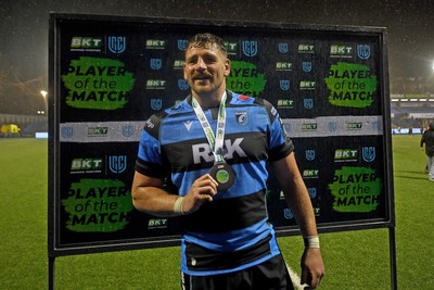 270925 - Cardiff Rugby v Emirates Lions - United Rugby Championship - Player of the match Alun Lawrence of Cardiff Rugby