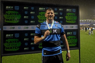 270925 - Cardiff Rugby v Emirates Lions - United Rugby Championship - Player of the match Alun Lawrence of Cardiff Rugby