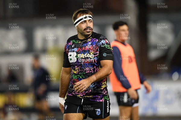 270925 - Cardiff Rugby v Emirates Lions - United Rugby Championship - Liam Belcher of Cardiff Rugby