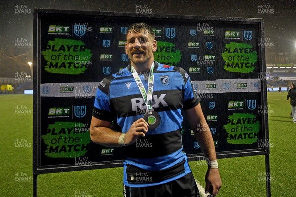 270925 - Cardiff Rugby v Emirates Lions - United Rugby Championship - Player of the match Alun Lawrence of Cardiff Rugby
