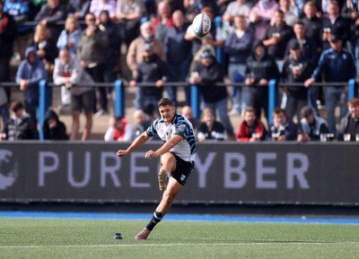 190926 - Cardiff Rugby v Exeter Chiefs - Pre Season Friendly - Callum Sheedy of Cardiff kicks the conversion