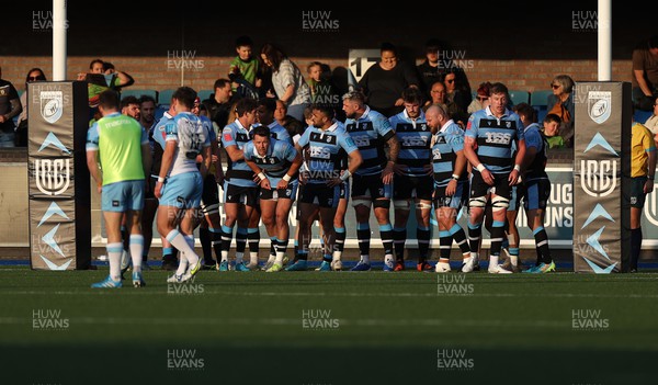 260322 - Cardiff Rugby v Glasgow Warriors - United Rugby Championship - Dejected Cardiff under the posts