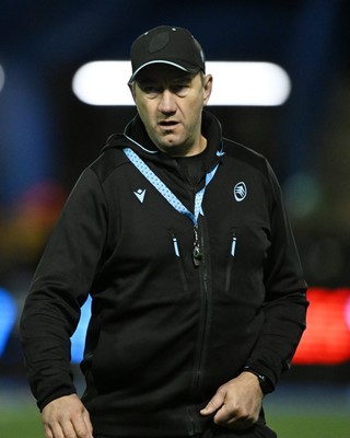 231026 - Cardiff Rugby v Hollywoodbets Sharks - United Rugby Championship - Cardiff head coach, Corniel Van Zyl