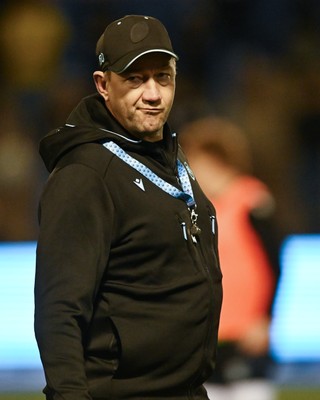 231026 - Cardiff Rugby v Hollywoodbets Sharks - United Rugby Championship - Cardiff head coach, Corniel Van Zyl