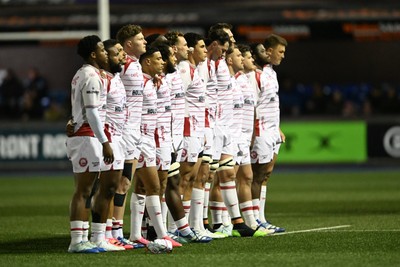 231026 - Cardiff Rugby v Hollywoodbets Sharks - United Rugby Championship - Minutes silence for Aberfan