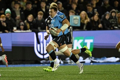 231026 - Cardiff Rugby v Hollywoodbets Sharks - United Rugby Championship - Taine Basham of Cardiff Rugby