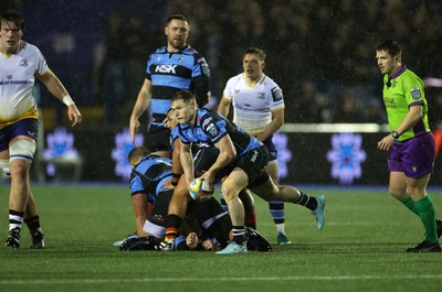 270226 - Cardiff Rugby v Leinster - United Rugby Championship - Aled Davies of Cardiff passes