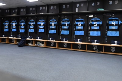 270226 - Cardiff Rugby v Leinster - United Rugby Championship - The Cardiff Rugby dressing room before the match