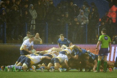 270226 - Cardiff Rugby v Leinster - United Rugby Championship - a scrum