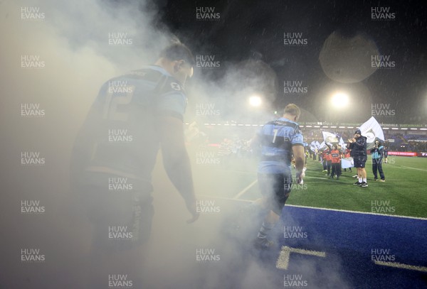 270226 - Cardiff v Leinster - United Rugby Championship - Rhys Barratt of Cardiff walks out