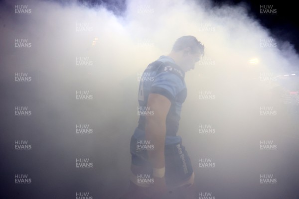 270226 - Cardiff v Leinster - United Rugby Championship - Taine Basham of Cardiff walks out