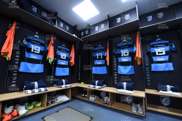 270226 - Cardiff Rugby v Leinster - United Rugby Championship - The Cardiff Rugby dressing room before the match