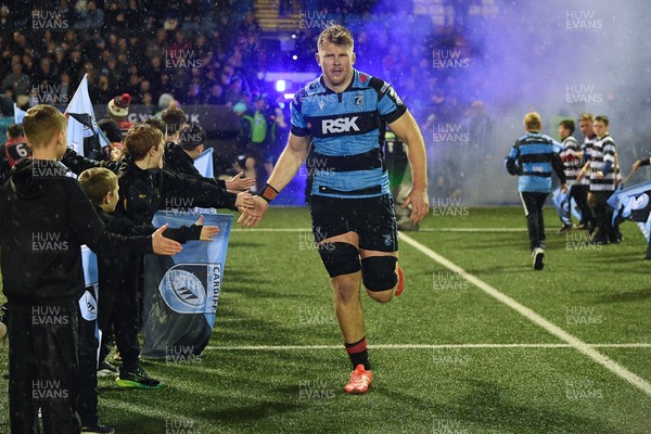 270226 - Cardiff Rugby v Leinster - United Rugby Championship - Josh McNally of Cardiff Rugby runs out at the start of the match