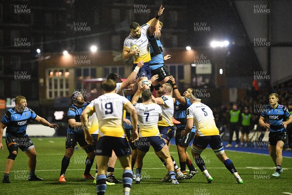 270226 - Cardiff Rugby v Leinster - United Rugby Championship - Max Deegan of Leinster wins the line-out