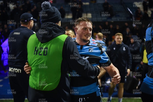 270226 - Cardiff Rugby v Leinster - United Rugby Championship - Daf Huughes of Cardiff Rugby at full time
