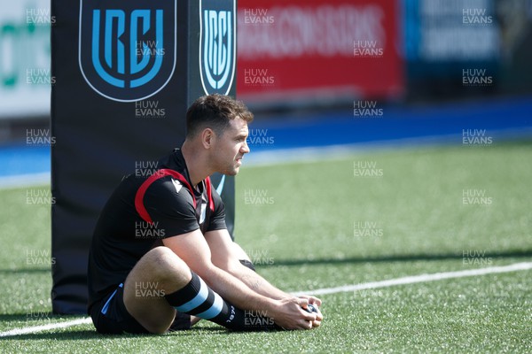 170922 - Cardiff Rugby v Munster - United Rugby Championship - Tomos Williams of Cardiff Rugby warms up ahead of the match