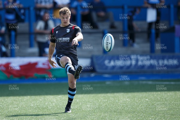 170922 - Cardiff Rugby v Munster - United Rugby Championship - Jarrod Evans of Cardiff Rugby warms up ahead of the match
