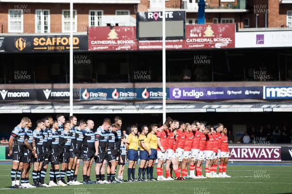 170922 - Cardiff Rugby v Munster - United Rugby Championship - Two minutes' silence is observed for the Queen