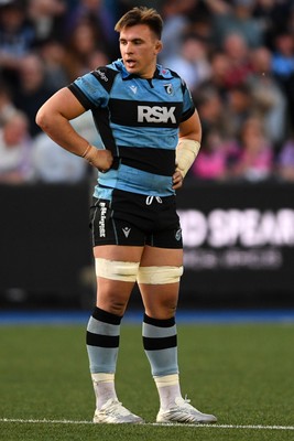 240426 - Cardiff Rugby v Ospreys - United Rugby Championship - Taine Basham of Cardiff Rugby
