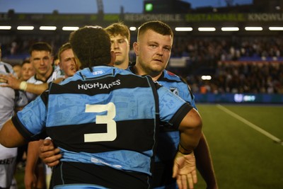 240426 - Cardiff Rugby v Ospreys - United Rugby Championship - Danny Southworth of Cardiff Rugby at full time