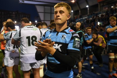 240426 - Cardiff Rugby v Ospreys - United Rugby Championship - Cam Winnett of Cardiff Rugby at full time