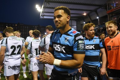 240426 - Cardiff Rugby v Ospreys - United Rugby Championship - Ben Thomas of Cardiff Rugby at full time