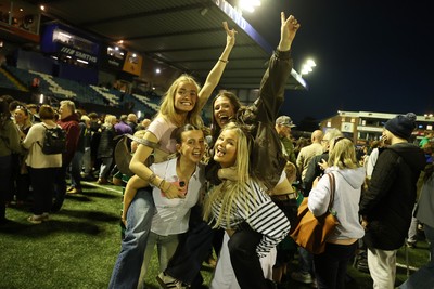 240426 - Cardiff Rugby v Ospreys - United Rugby Championship - Fans at full time
