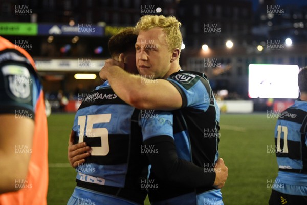 240426 - Cardiff Rugby v Ospreys - United Rugby Championship - Johan Mulder of Cardiff Rugby at full time